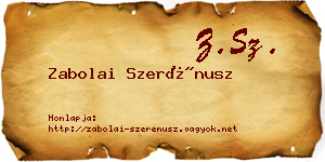 Zabolai Szerénusz névjegykártya
